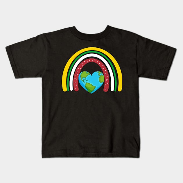 Earth day rainbow Kids T-Shirt by FabulousDesigns